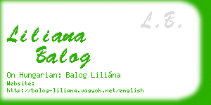 liliana balog business card