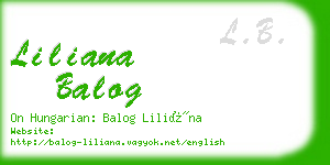 liliana balog business card